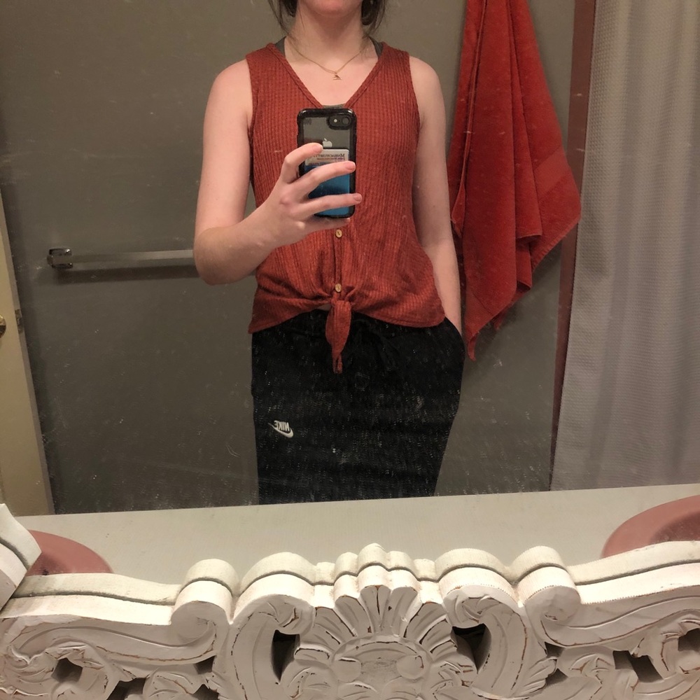 Burnt Orange button down Tank